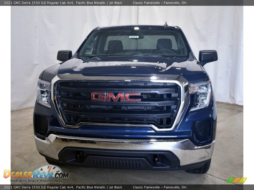 2021 GMC Sierra 1500 SLE Regular Cab 4x4 Pacific Blue Metallic / Jet Black Photo #4