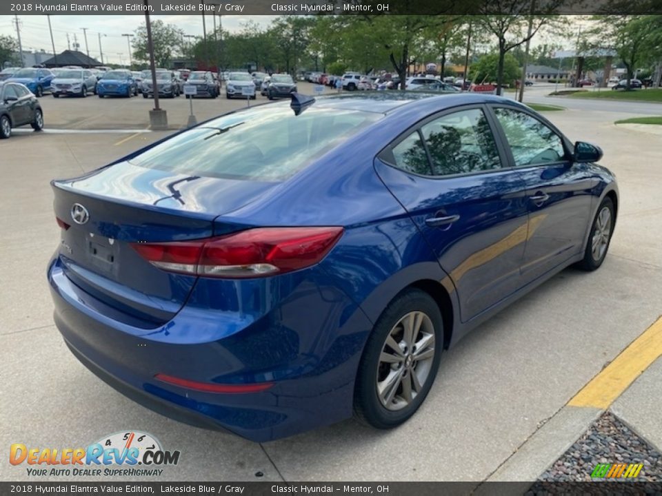 2018 Hyundai Elantra Value Edition Lakeside Blue / Gray Photo #2