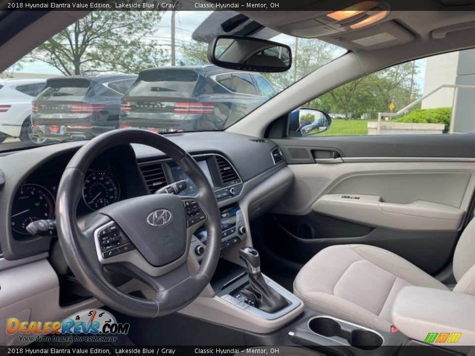 2018 Hyundai Elantra Value Edition Lakeside Blue / Gray Photo #3