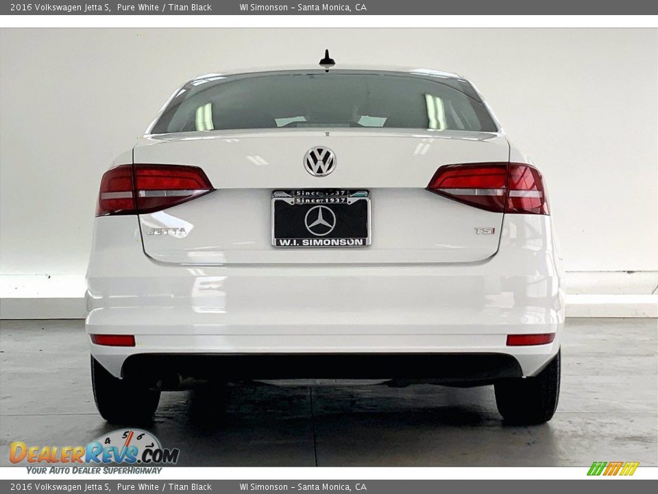 2016 Volkswagen Jetta S Pure White / Titan Black Photo #3