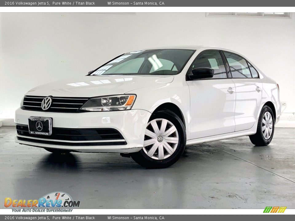 2016 Volkswagen Jetta S Pure White / Titan Black Photo #12