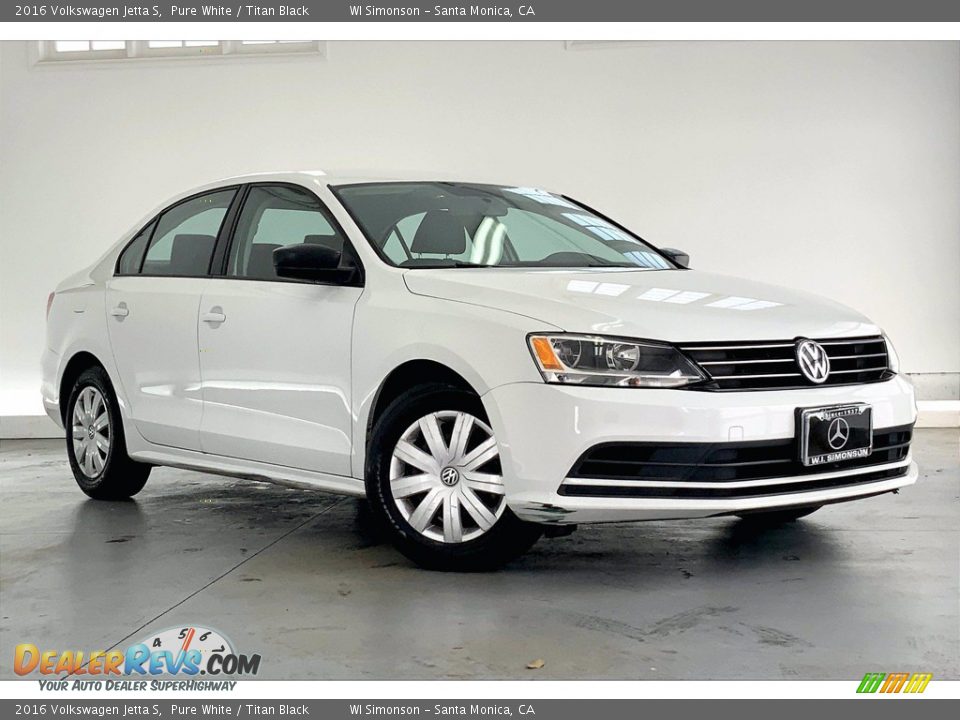 2016 Volkswagen Jetta S Pure White / Titan Black Photo #33