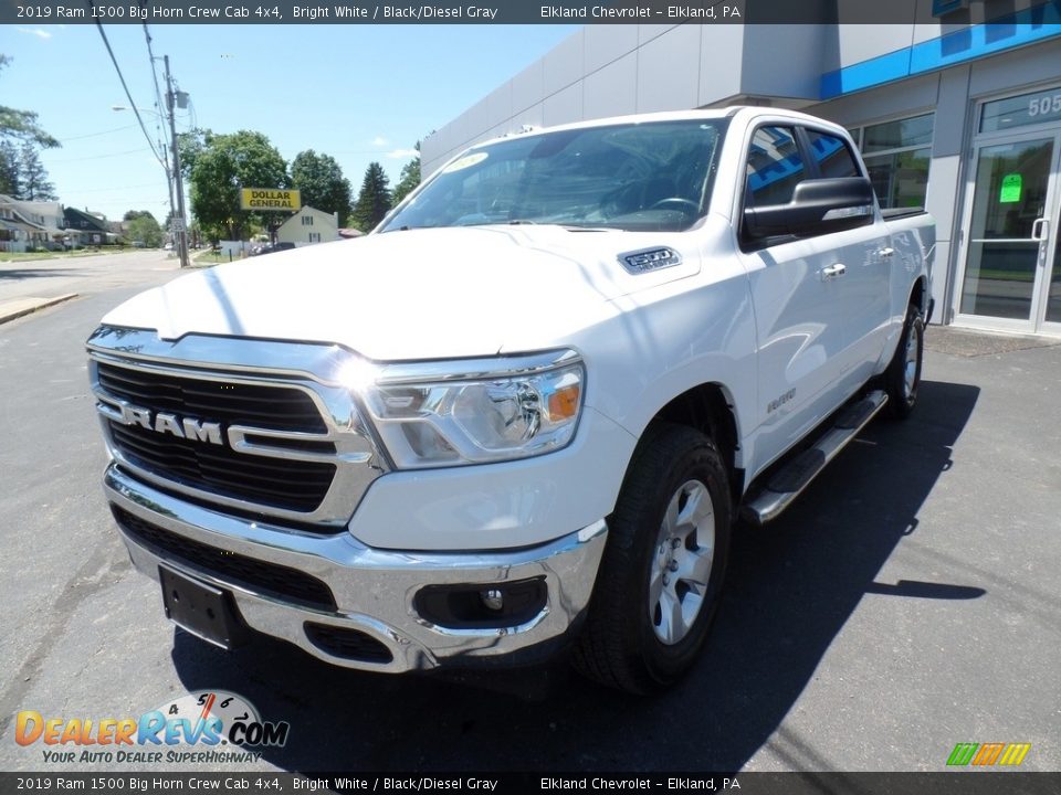 2019 Ram 1500 Big Horn Crew Cab 4x4 Bright White / Black/Diesel Gray Photo #2