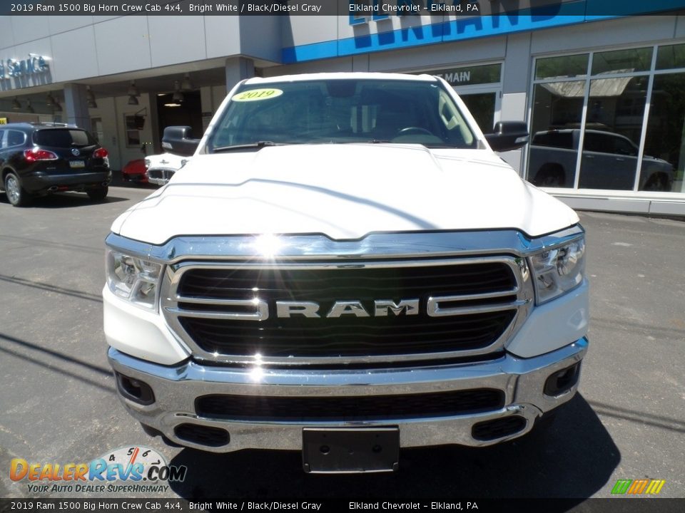 2019 Ram 1500 Big Horn Crew Cab 4x4 Bright White / Black/Diesel Gray Photo #3