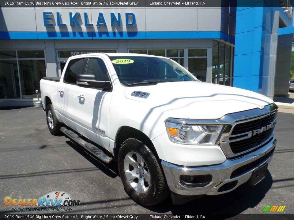 2019 Ram 1500 Big Horn Crew Cab 4x4 Bright White / Black/Diesel Gray Photo #4