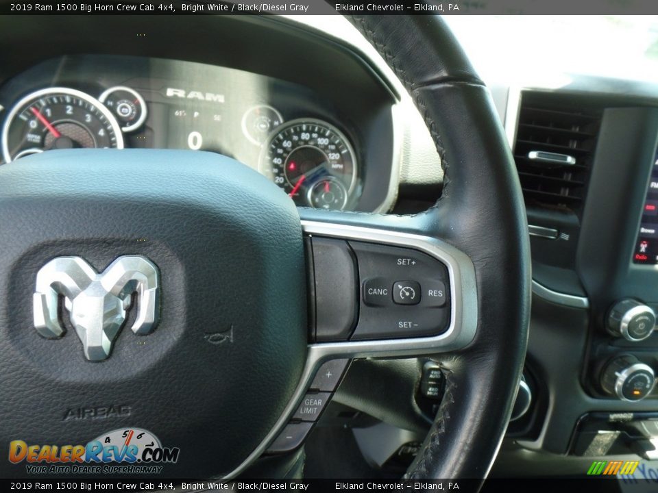 2019 Ram 1500 Big Horn Crew Cab 4x4 Bright White / Black/Diesel Gray Photo #19