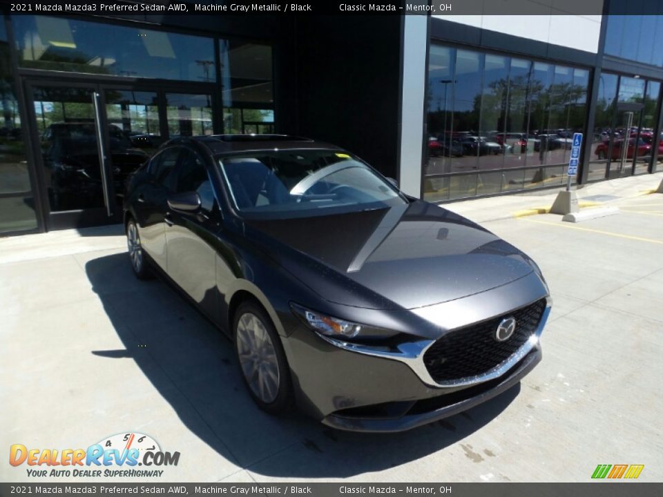 2021 Mazda Mazda3 Preferred Sedan AWD Machine Gray Metallic / Black Photo #1