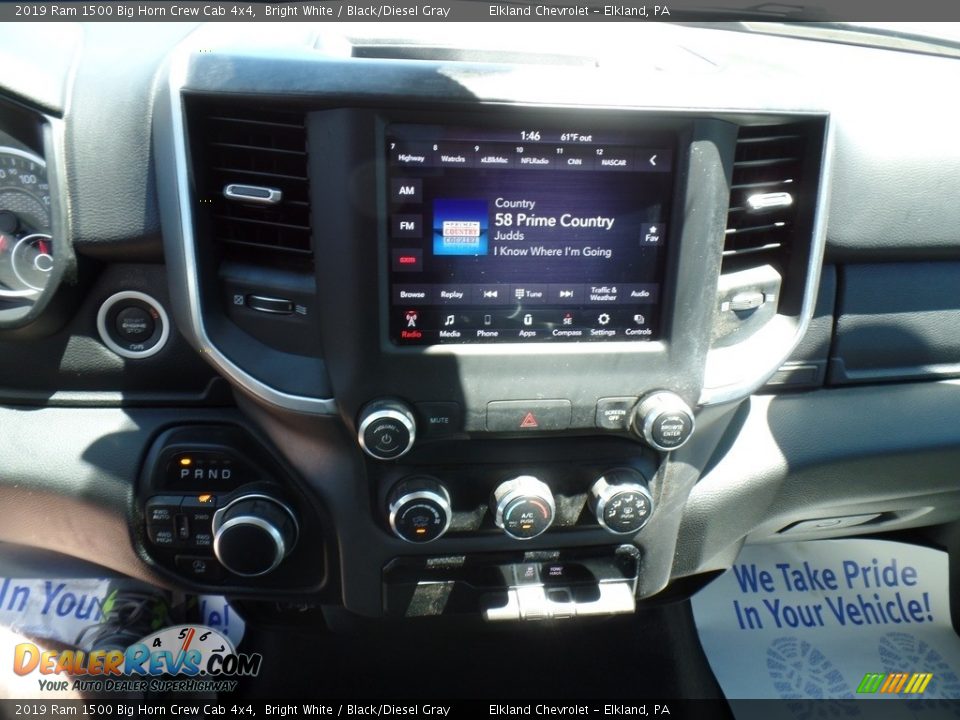 2019 Ram 1500 Big Horn Crew Cab 4x4 Bright White / Black/Diesel Gray Photo #23