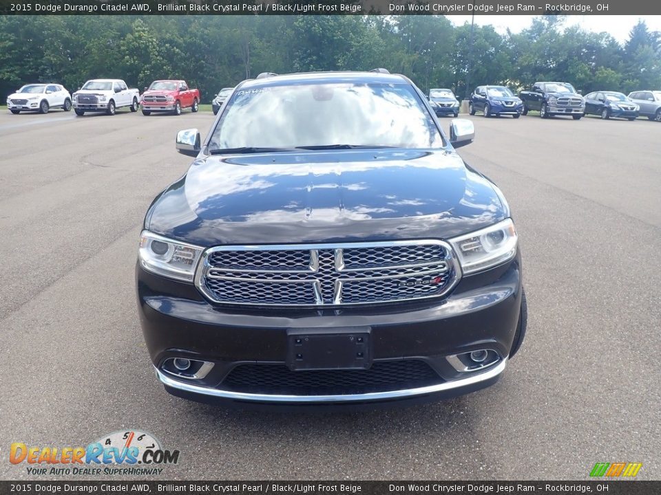 2015 Dodge Durango Citadel AWD Brilliant Black Crystal Pearl / Black/Light Frost Beige Photo #3