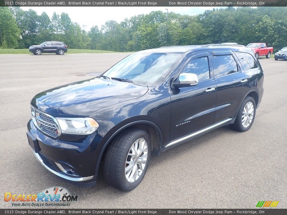 2015 Dodge Durango Citadel AWD Brilliant Black Crystal Pearl / Black/Light Frost Beige Photo #4