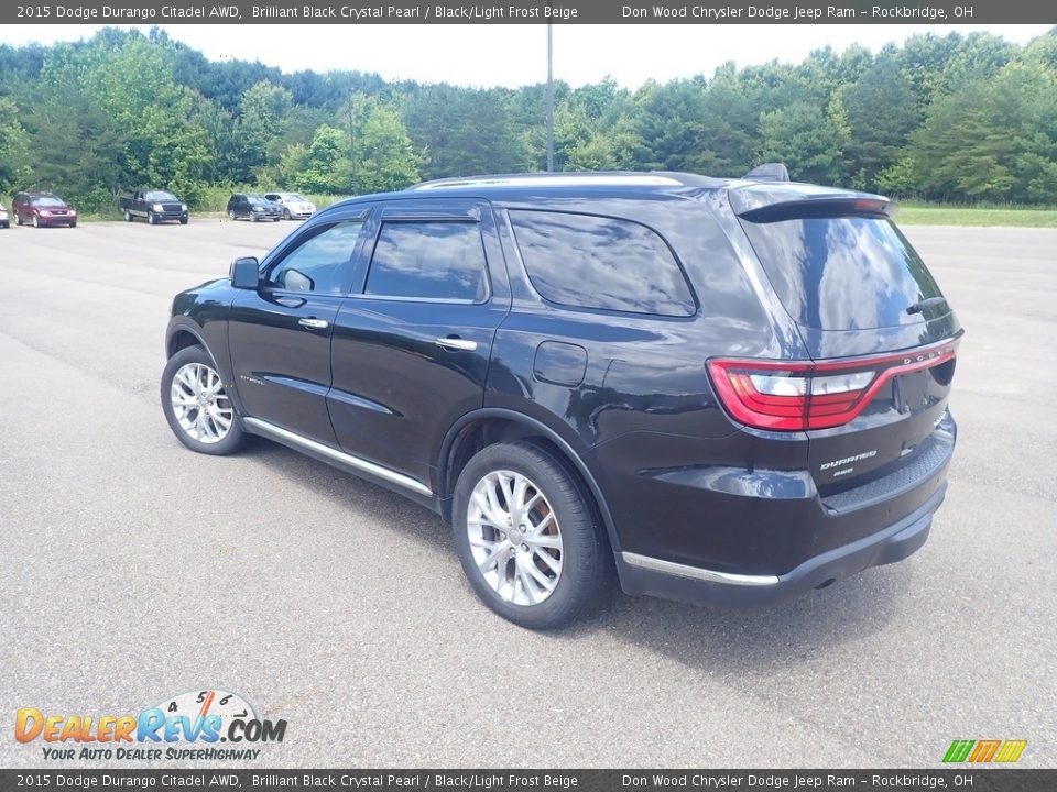 2015 Dodge Durango Citadel AWD Brilliant Black Crystal Pearl / Black/Light Frost Beige Photo #6