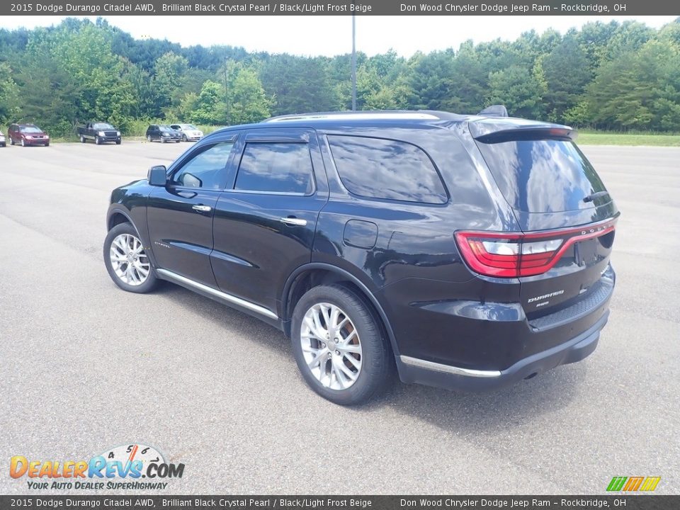 2015 Dodge Durango Citadel AWD Brilliant Black Crystal Pearl / Black/Light Frost Beige Photo #6