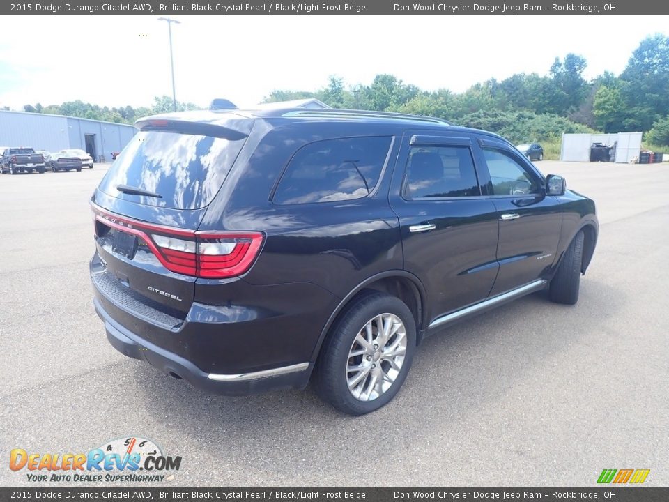 2015 Dodge Durango Citadel AWD Brilliant Black Crystal Pearl / Black/Light Frost Beige Photo #8