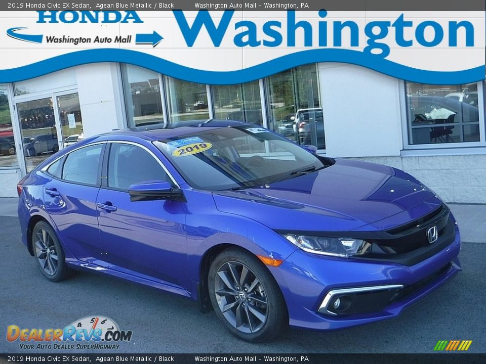 2019 Honda Civic EX Sedan Agean Blue Metallic / Black Photo #1
