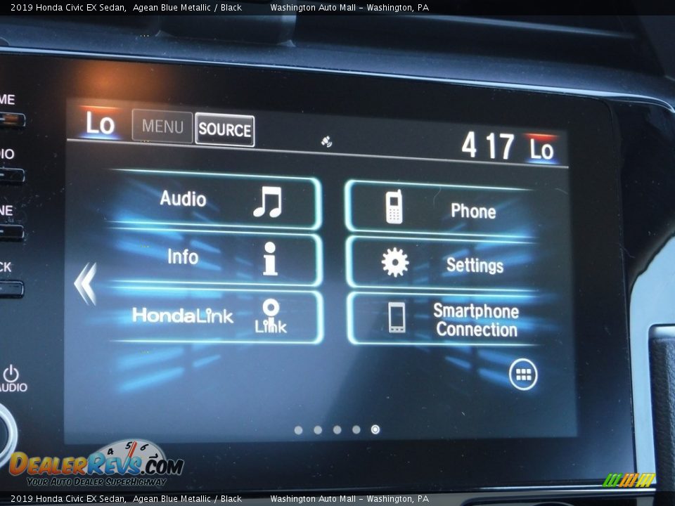 2019 Honda Civic EX Sedan Agean Blue Metallic / Black Photo #18