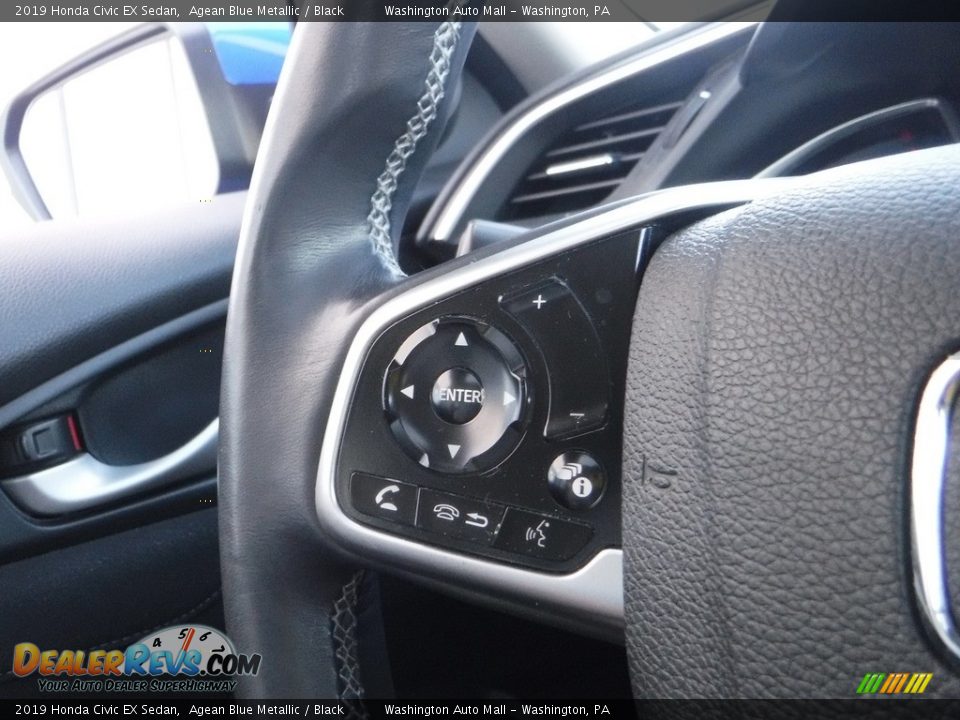 2019 Honda Civic EX Sedan Agean Blue Metallic / Black Photo #22