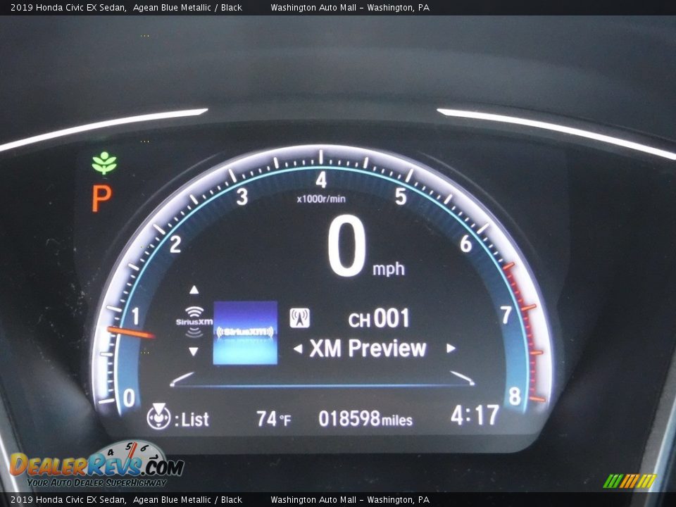 2019 Honda Civic EX Sedan Agean Blue Metallic / Black Photo #29