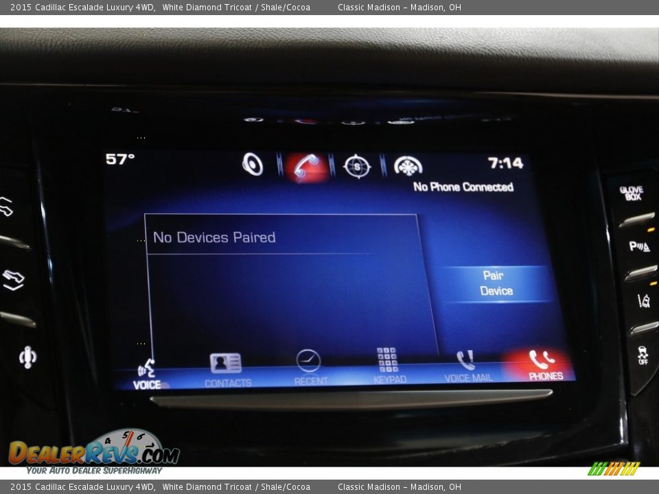 2015 Cadillac Escalade Luxury 4WD White Diamond Tricoat / Shale/Cocoa Photo #13