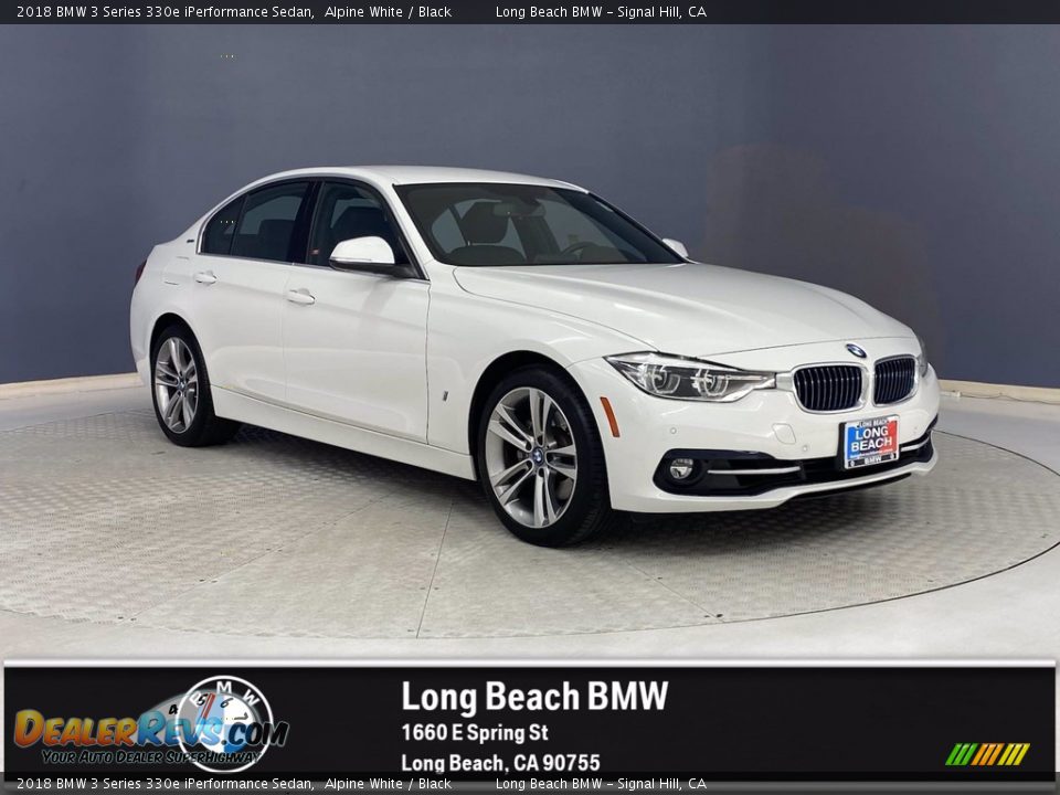 2018 BMW 3 Series 330e iPerformance Sedan Alpine White / Black Photo #1