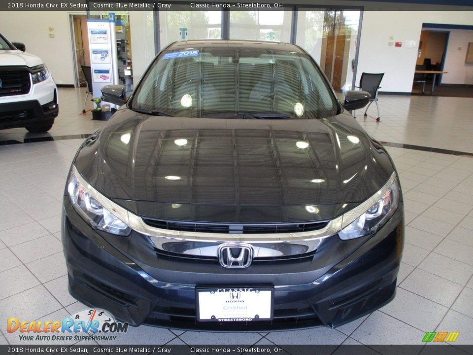 2018 Honda Civic EX Sedan Cosmic Blue Metallic / Gray Photo #2