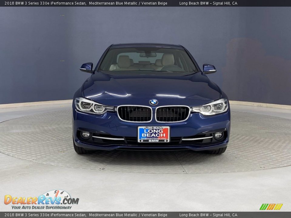 2018 BMW 3 Series 330e iPerformance Sedan Mediterranean Blue Metallic / Venetian Beige Photo #2