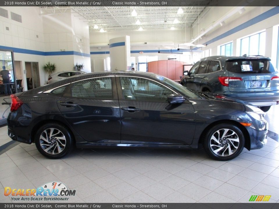 2018 Honda Civic EX Sedan Cosmic Blue Metallic / Gray Photo #4