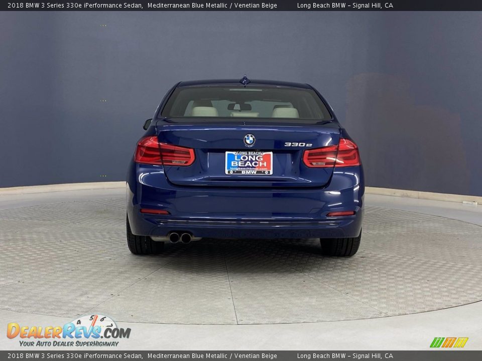 2018 BMW 3 Series 330e iPerformance Sedan Mediterranean Blue Metallic / Venetian Beige Photo #4