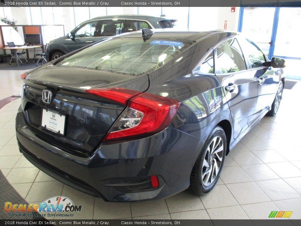 2018 Honda Civic EX Sedan Cosmic Blue Metallic / Gray Photo #7
