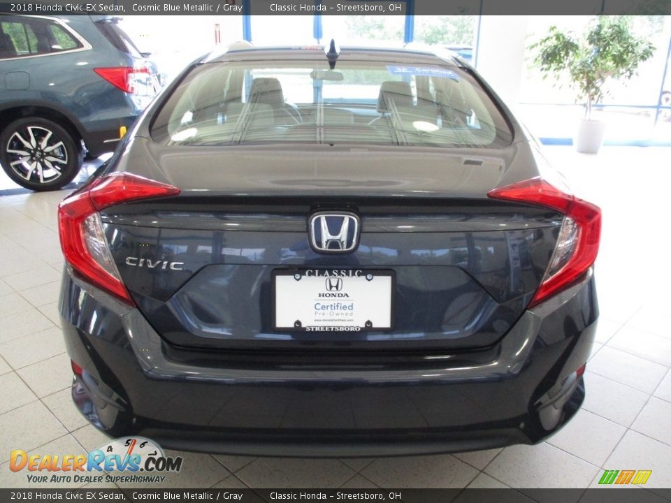 2018 Honda Civic EX Sedan Cosmic Blue Metallic / Gray Photo #8