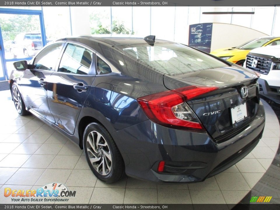 2018 Honda Civic EX Sedan Cosmic Blue Metallic / Gray Photo #9