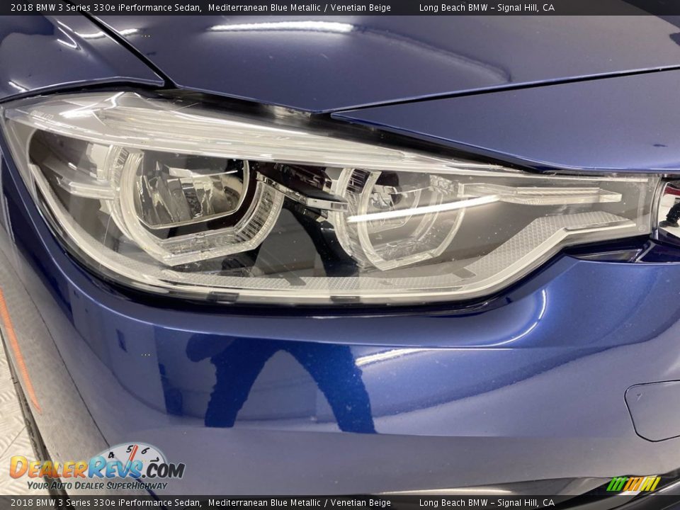 2018 BMW 3 Series 330e iPerformance Sedan Mediterranean Blue Metallic / Venetian Beige Photo #7