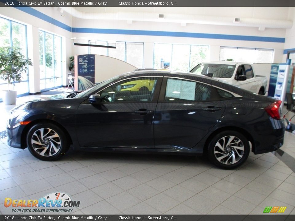 2018 Honda Civic EX Sedan Cosmic Blue Metallic / Gray Photo #10