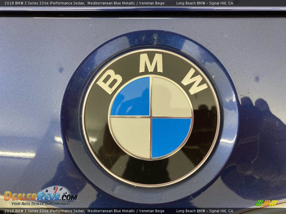 2018 BMW 3 Series 330e iPerformance Sedan Mediterranean Blue Metallic / Venetian Beige Photo #8