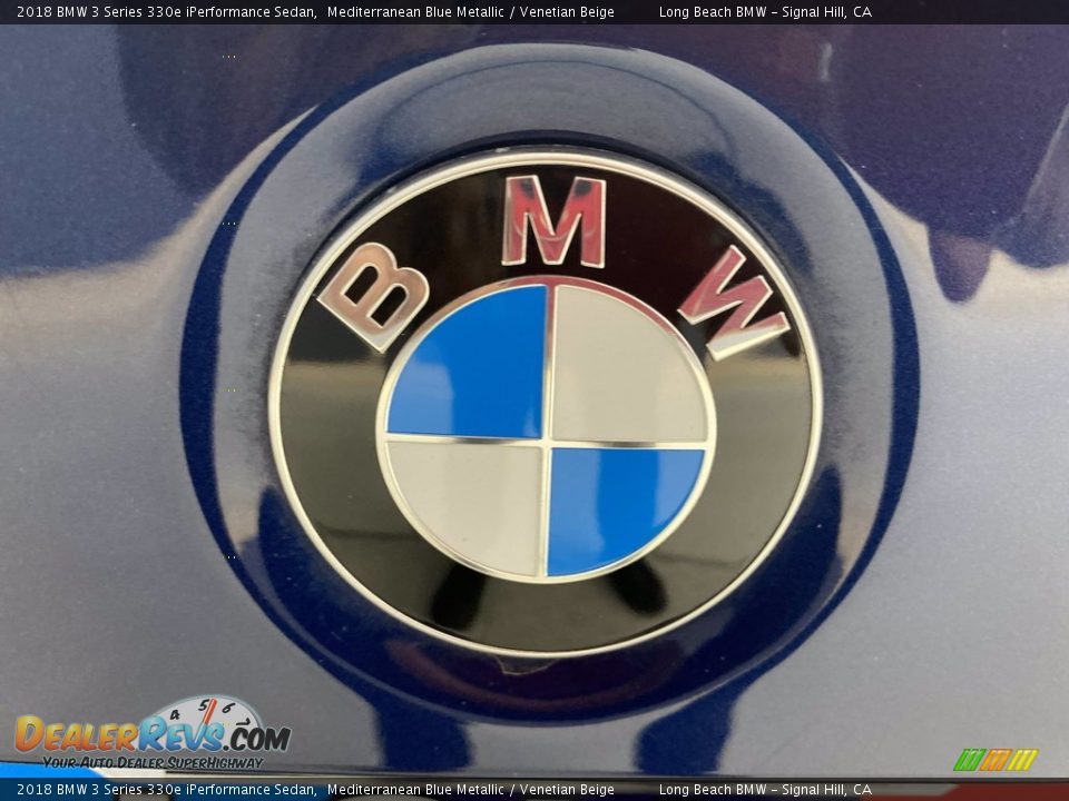 2018 BMW 3 Series 330e iPerformance Sedan Mediterranean Blue Metallic / Venetian Beige Photo #10