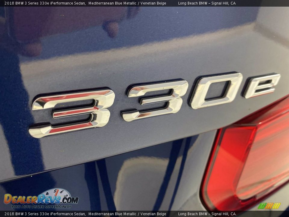 2018 BMW 3 Series 330e iPerformance Sedan Mediterranean Blue Metallic / Venetian Beige Photo #11