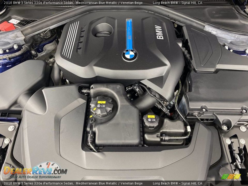 2018 BMW 3 Series 330e iPerformance Sedan Mediterranean Blue Metallic / Venetian Beige Photo #12