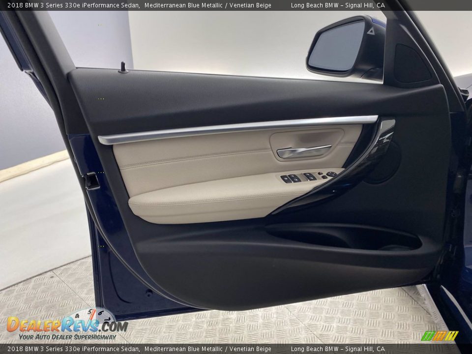2018 BMW 3 Series 330e iPerformance Sedan Mediterranean Blue Metallic / Venetian Beige Photo #13