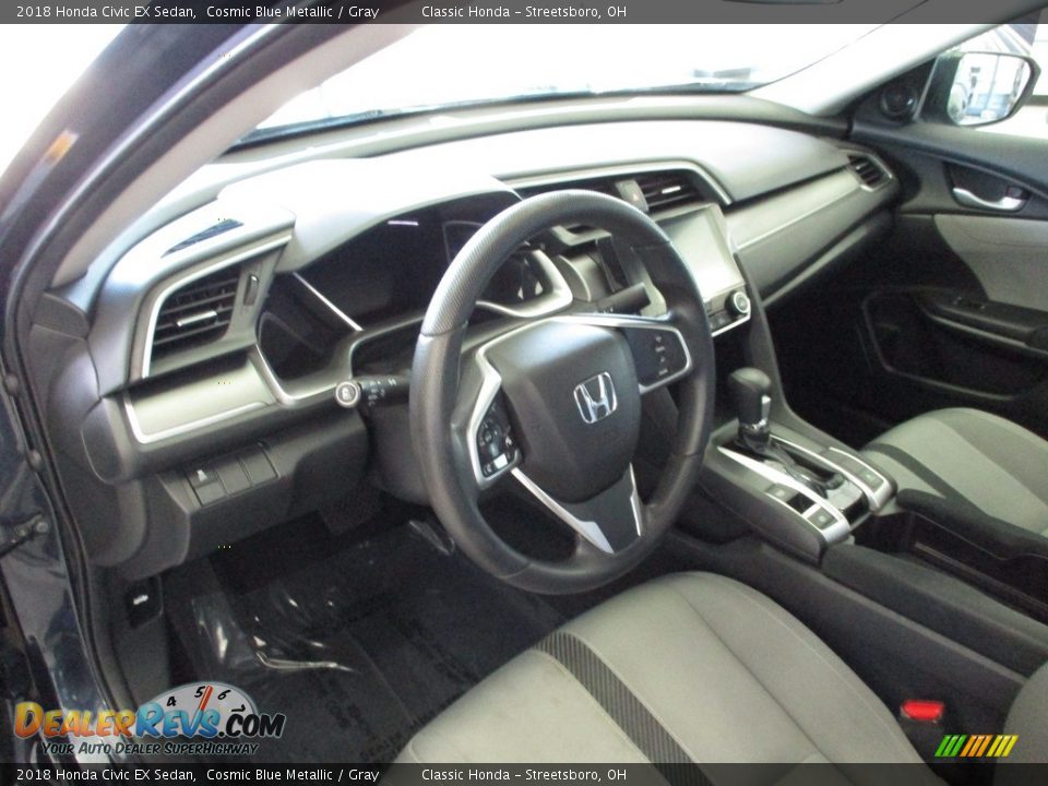 2018 Honda Civic EX Sedan Cosmic Blue Metallic / Gray Photo #27
