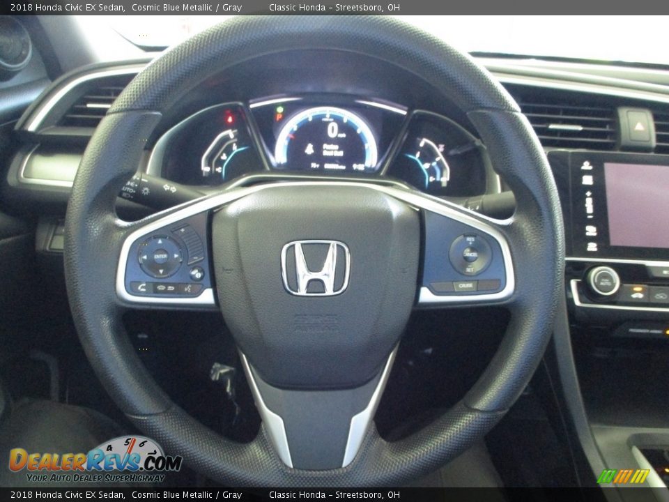 2018 Honda Civic EX Sedan Cosmic Blue Metallic / Gray Photo #30