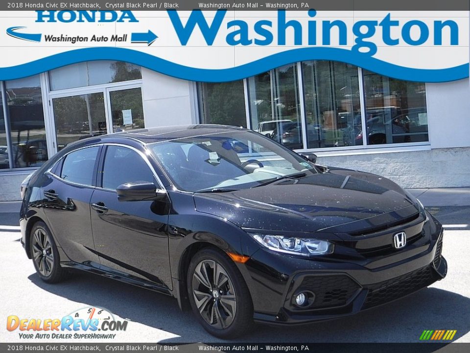 2018 Honda Civic EX Hatchback Crystal Black Pearl / Black Photo #1