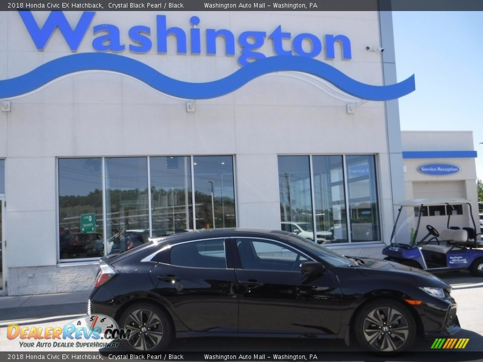 2018 Honda Civic EX Hatchback Crystal Black Pearl / Black Photo #2