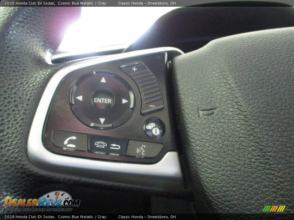 2018 Honda Civic EX Sedan Cosmic Blue Metallic / Gray Photo #31