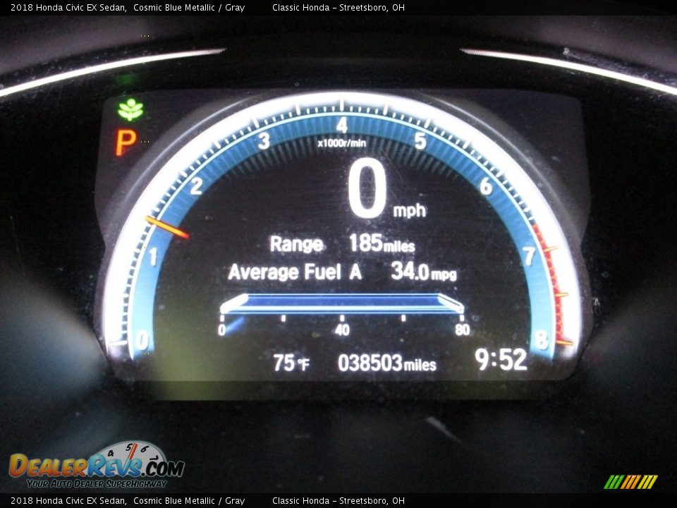 2018 Honda Civic EX Sedan Cosmic Blue Metallic / Gray Photo #32