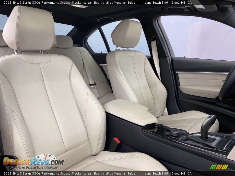 2018 BMW 3 Series 330e iPerformance Sedan Mediterranean Blue Metallic / Venetian Beige Photo #34