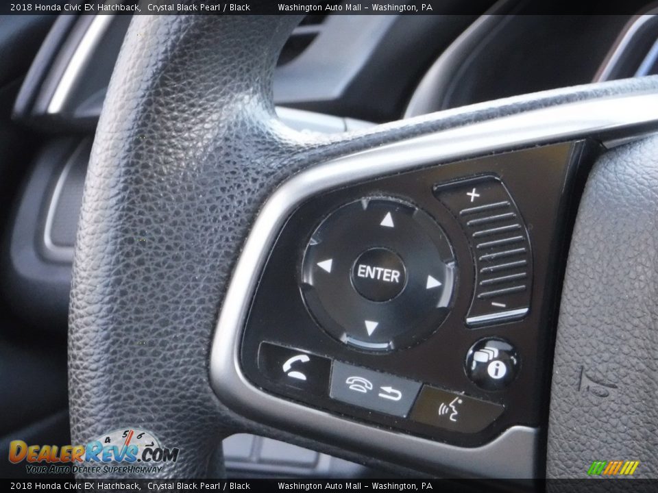 2018 Honda Civic EX Hatchback Crystal Black Pearl / Black Photo #21
