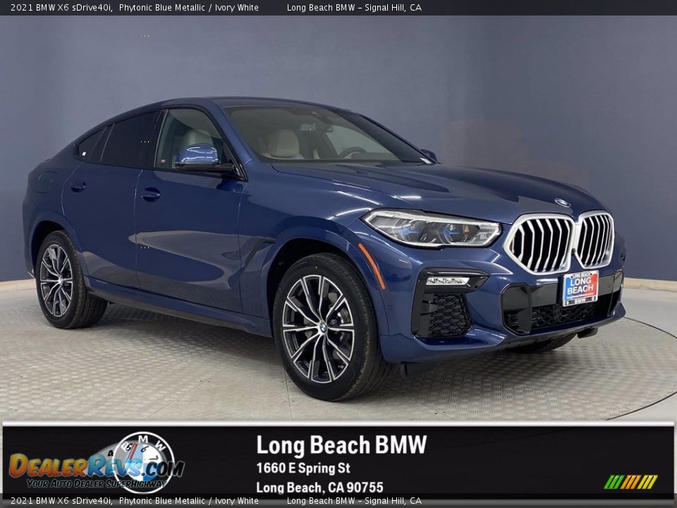 2021 BMW X6 sDrive40i Phytonic Blue Metallic / Ivory White Photo #1