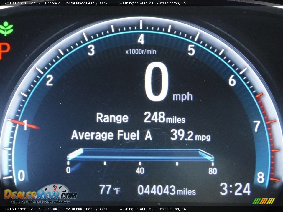 2018 Honda Civic EX Hatchback Crystal Black Pearl / Black Photo #28