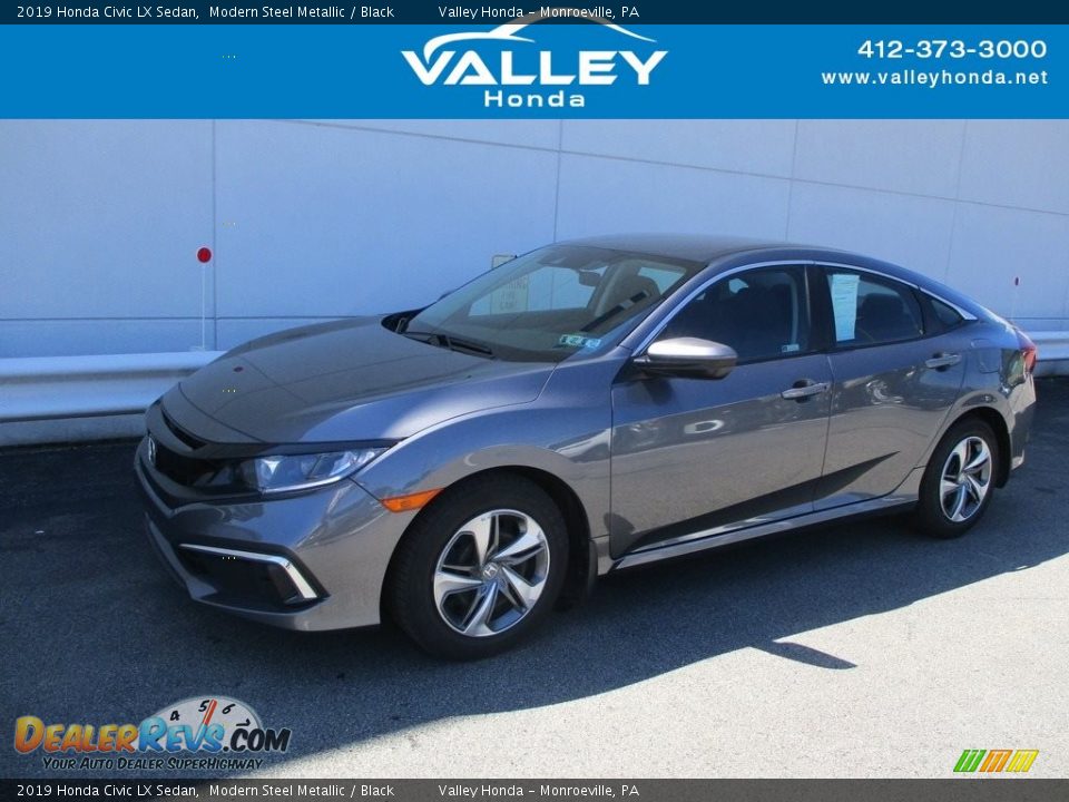 2019 Honda Civic LX Sedan Modern Steel Metallic / Black Photo #1