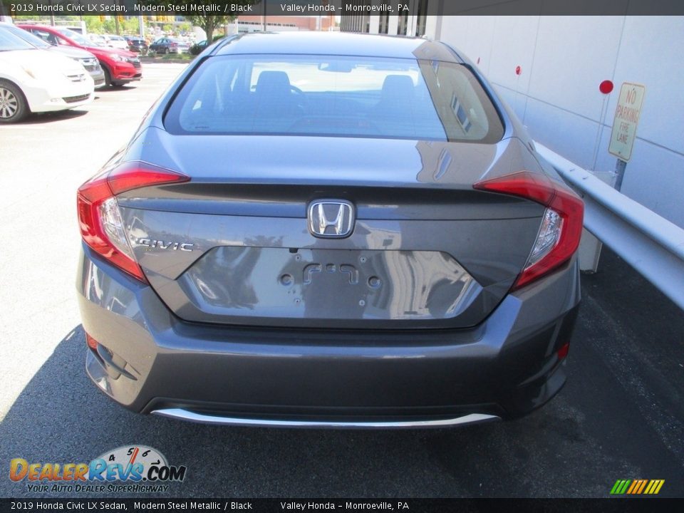 2019 Honda Civic LX Sedan Modern Steel Metallic / Black Photo #4