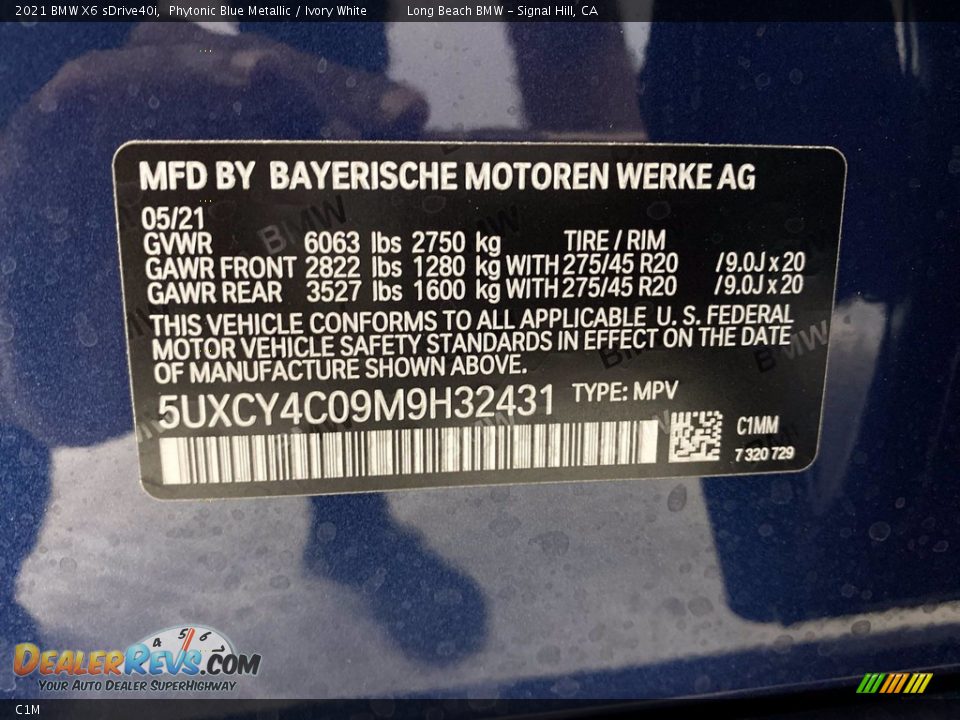 BMW Color Code C1M Phytonic Blue Metallic